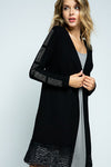 Long cardigan with stones on sleeve