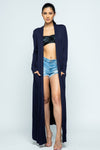 Draped, Knitted, Layered-Look, Lightweight, Open-Front, Pockets