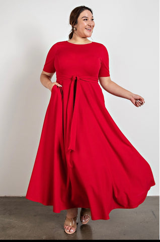 Plus Flare Maxi Dress with Pockets